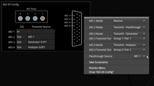 PHABRIX -Qx AES IOコンフィグ