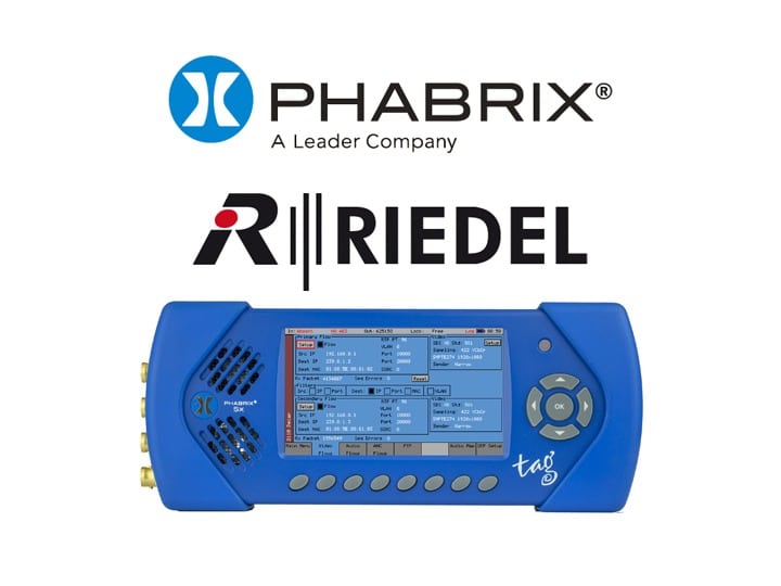 PHABRIX y Riedel se asocian para ampliar las funcionalidades de 2110 y 2022-6 en Sx TAG IP